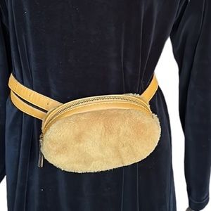 TopShop Round Faux Fur Bum Bag Waist Belt Bag Fanny Pack Tan Camel  NWOT